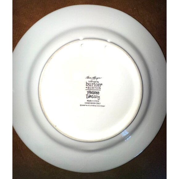 Baby Keepsake Plate With Footprints For This Child We Prayed 1 Samuel 1:27 - Picture 2 of 4